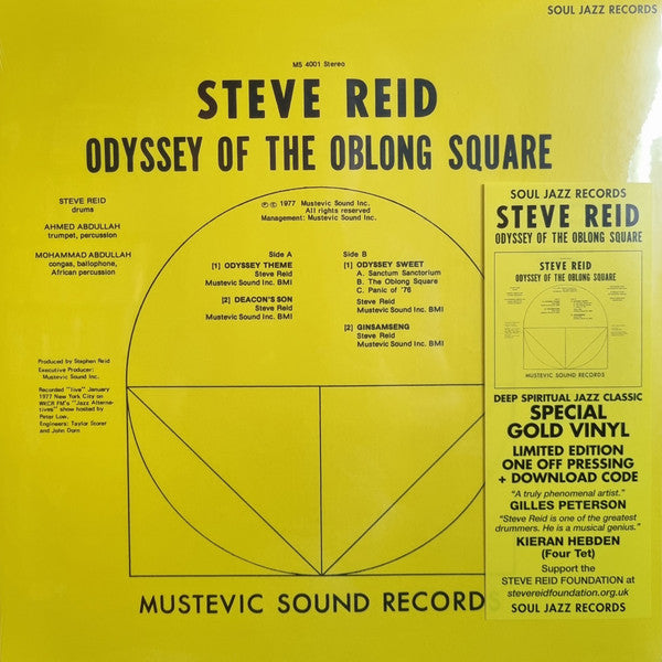 Steve Reid (2) : Odyssey Of The Oblong Square (LP, Album, Ltd, RE, Gol)