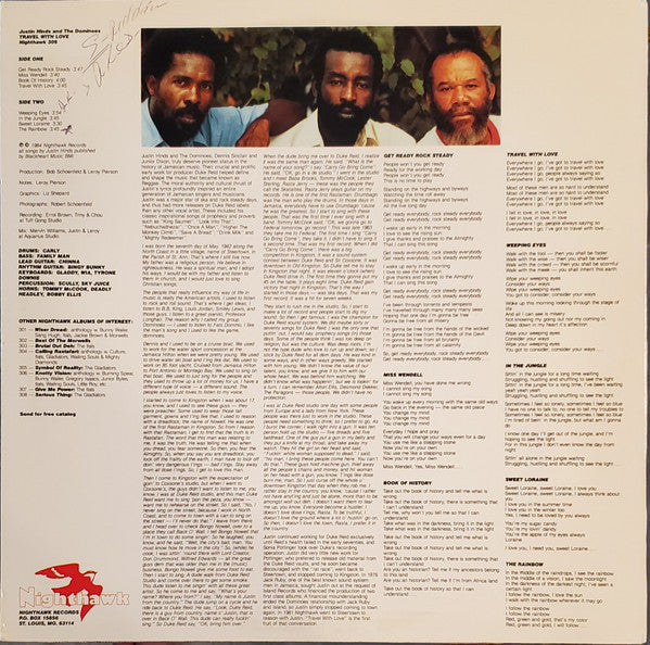 Justin Hinds & The Dominoes : Travel With Love (LP, Album)