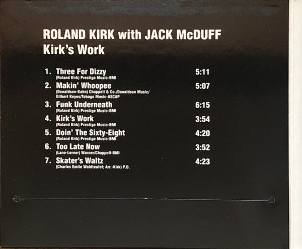 Roland Kirk With Jack McDuff ~ Kirk&#039;s Work (Vinyl) - Djungel & Jazz