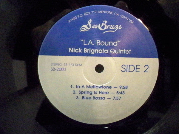 Nick Brignola Quintet Featuring Bill Watrous ~ L.A. Bound (Vinyl) - Djungel & Jazz