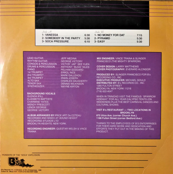 Mighty Sparrow : Vanessa (LP)