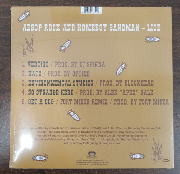 Aesop Rock & Homeboy Sandman : Lice (12", EP)