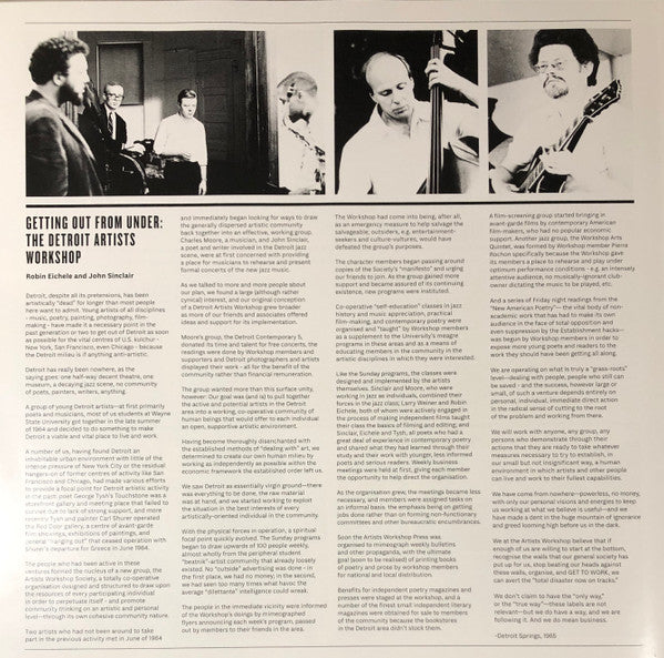 John Sinclair  ~ Detroit Artists Workshop (Community, Jazz And Art In The Motor City 1965-1981) (Vinyl) - Djungel & Jazz