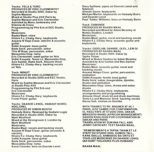 Baaba Maal & Daande Lenõl ~ Lam Toro (Vinyl) - Djungel & Jazz