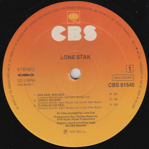 Lone Star  ~ Lone Star (Vinyl) - Djungel & Jazz