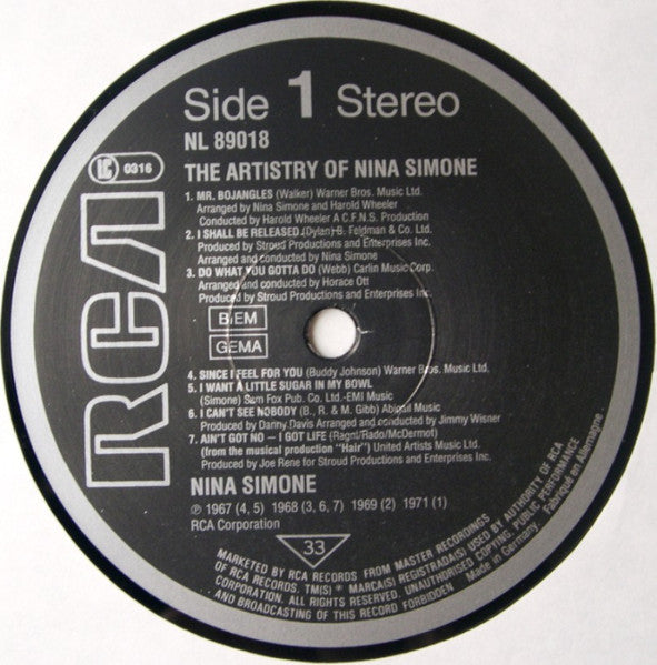 Nina Simone ~ The Artistry Of Nina Simone (Vinyl) - Djungel & Jazz