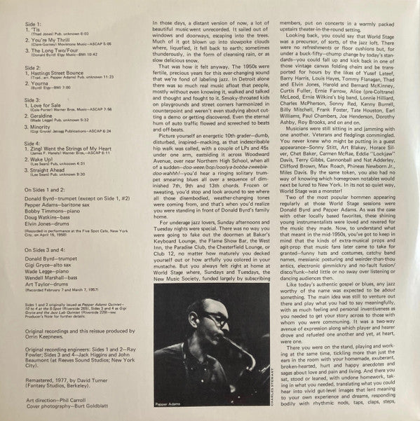 Donald Byrd With Pepper Adams And Gigi Gryce ~ Young Byrd (Vinyl) - Djungel & Jazz