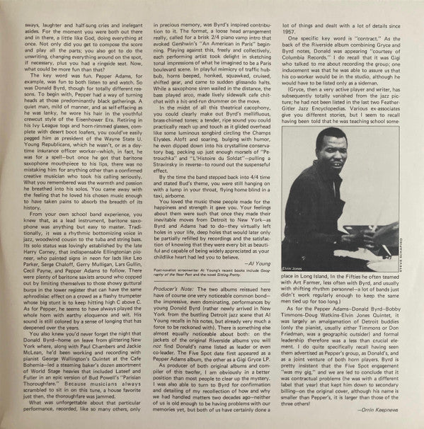 Donald Byrd With Pepper Adams And Gigi Gryce ~ Young Byrd (Vinyl) - Djungel & Jazz