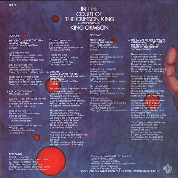 King Crimson ~ In The Court Of The Crimson King (Vinyl) - Djungel & Jazz