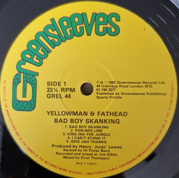 Yellowman & Fathead : Bad Boy Skanking (LP, Album)