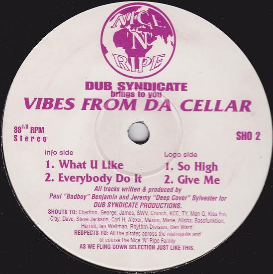 Dub Syndicate Productions : Vibes From Da Cellar (12")