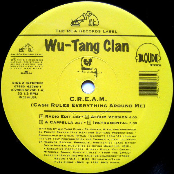 Wu-Tang Clan ~ C.R.E.A.M. (Cash Rules Everything Around Me) (Vinyl) - Djungel & Jazz