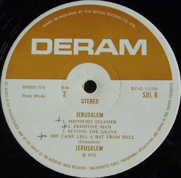 Jerusalem (4) : Jerusalem (LP, Album, Dec)