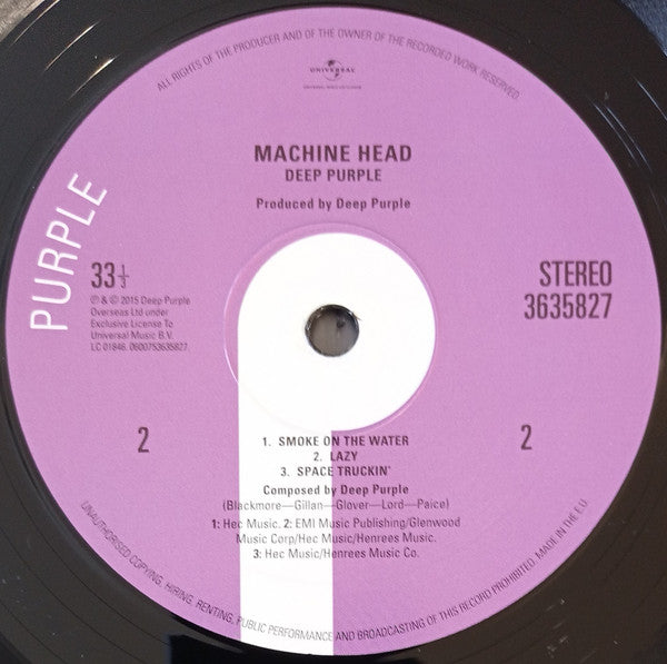 Deep Purple : Machine Head (LP, Album, RE, RM, Gat)