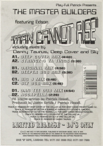 The Master Builders ~ Man Cannot Rise (Vinyl) - Djungel & Jazz