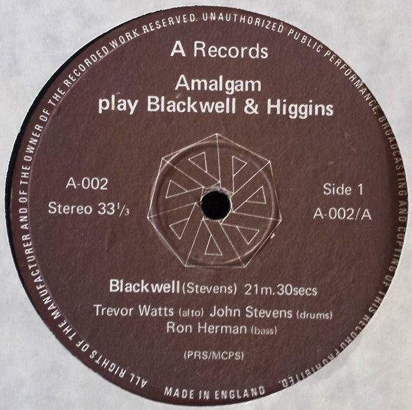 Amalgam  ~ Play Blackwell & Higgins (Vinyl) - Djungel & Jazz