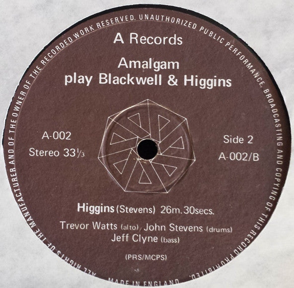 Amalgam  ~ Play Blackwell & Higgins (Vinyl) - Djungel & Jazz