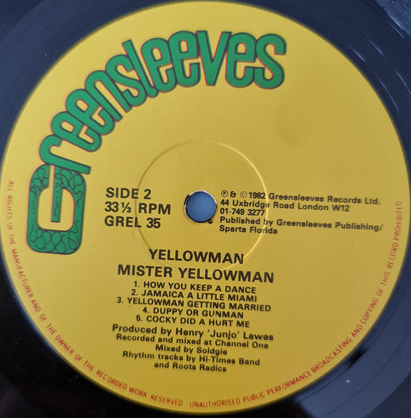 Yellowman : Mister Yellowman (LP, Album)