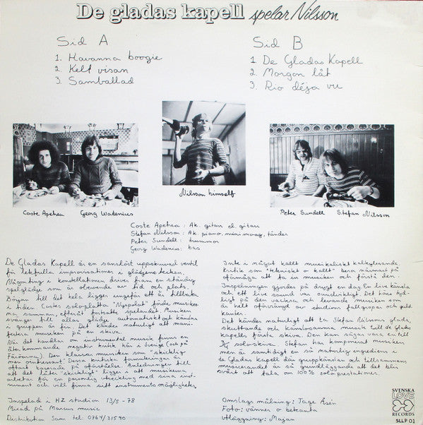 De Gladas Kapell ~ Spelar Nilsson (Vinyl) - Djungel & Jazz