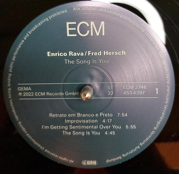 Enrico Rava / Fred Hersch ~ The Song Is You (Vinyl) - Djungel & Jazz