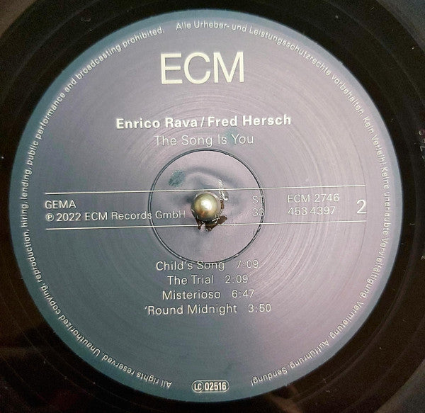 Enrico Rava / Fred Hersch ~ The Song Is You (Vinyl) - Djungel & Jazz