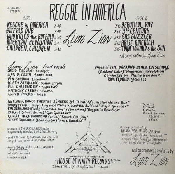 Lion Zion ~ Reggae In America (Vinyl) - Djungel & Jazz