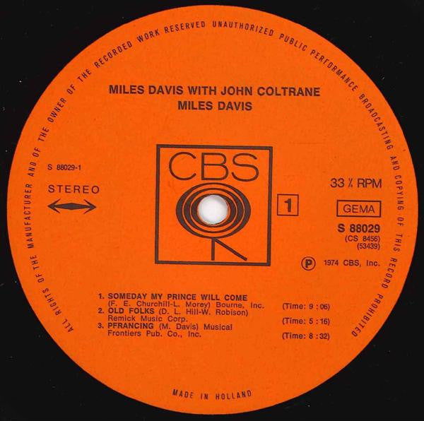 Miles Davis With John Coltrane : Miles Davis With John Coltrane (2xLP, Comp)