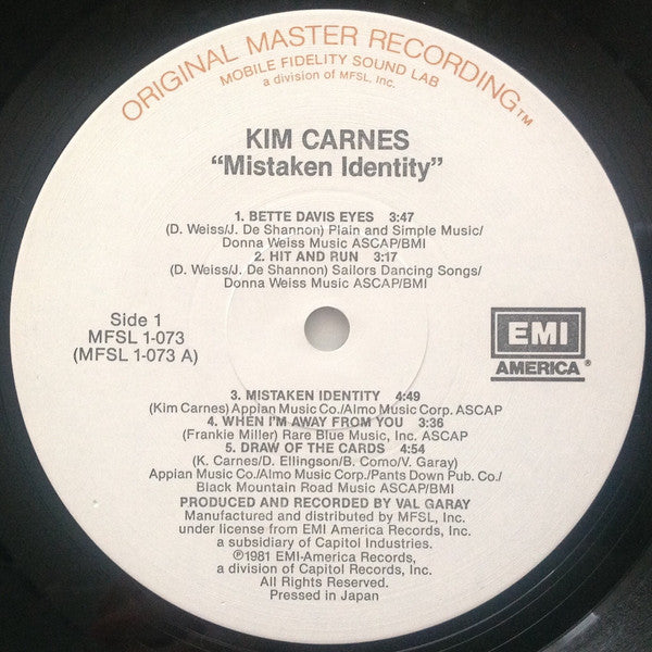 Kim Carnes ~ Mistaken Identity (Vinyl) - Djungel & Jazz