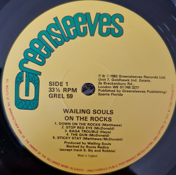 Wailing Souls : On The Rocks (LP, Album)