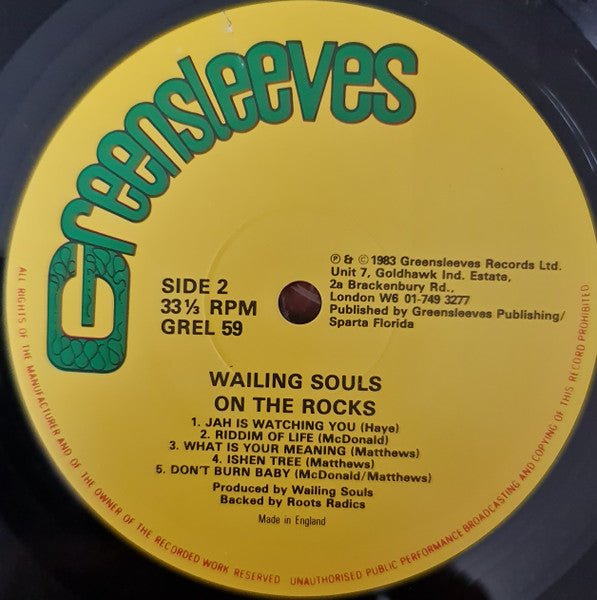 Wailing Souls : On The Rocks (LP, Album)