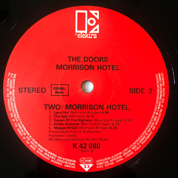 The Doors : Morrison Hotel (LP, Album, RE)