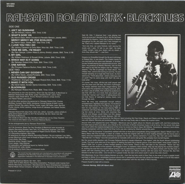Rahsaan Roland Kirk ~ Blacknuss (Vinyl) - Djungel & Jazz