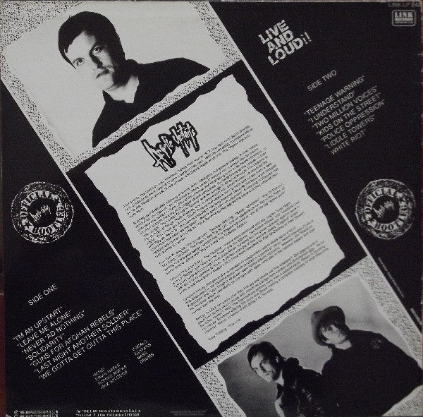 Angelic Upstarts ~ Live And Loud!! (Vinyl) - Djungel & Jazz