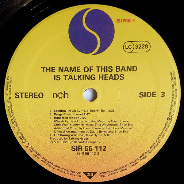 Talking Heads ~ The Name Of This Band Is Talking Heads (Live 2 LP Set (1977-1979) / (1980-1981)) (Vinyl) - Djungel & Jazz