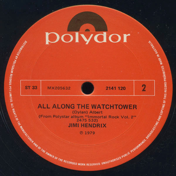 Jimi Hendrix ~ Gloria / All Along The Watchtower (Vinyl) - Djungel & Jazz