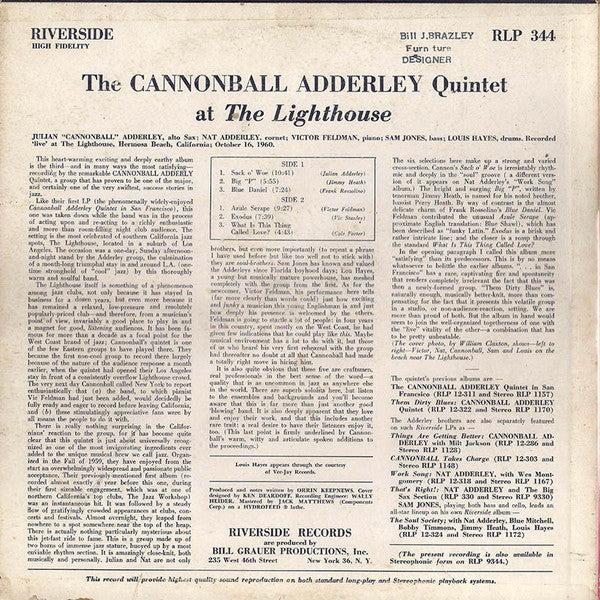 The Cannonball Adderley Quintet ~ At The Lighthouse (Vinyl) - Djungel & Jazz