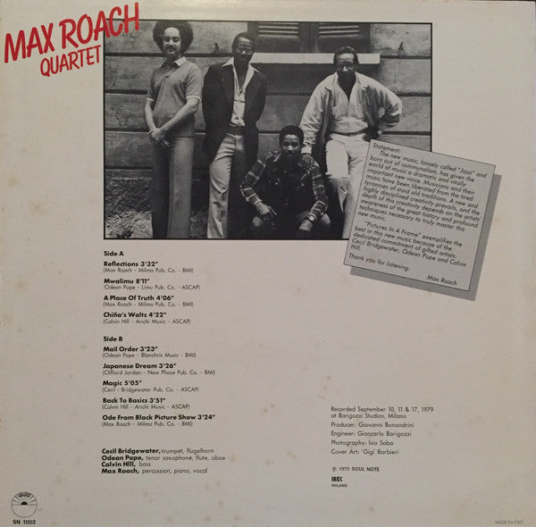 Max Roach Quartet : Pictures In A Frame (LP, Album)