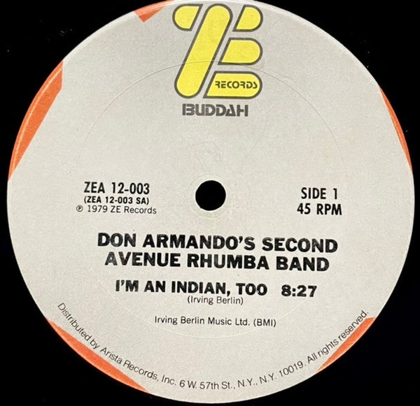 Don Armando's Second Avenue Rhumba Band : I'm An Indian, Too / Deputy Of Love (12", Pit)