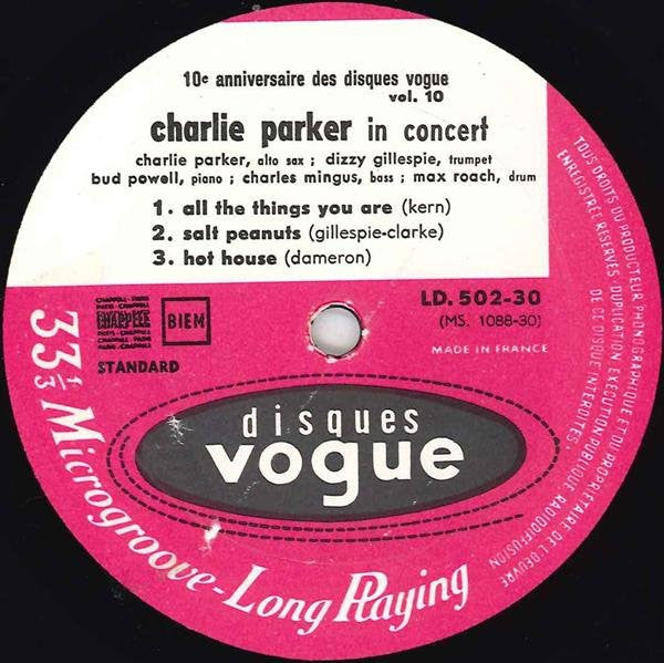 Charlie Parker ~ In Concert (Vinyl) - Djungel & Jazz