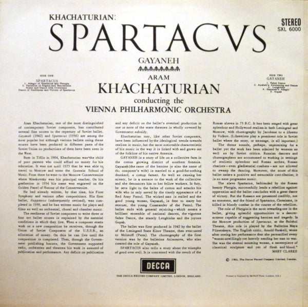 Khatchaturian - Vienna Philharmonic · Khatchaturian ~ Spartacus / Gayaneh (Vinyl) - Djungel & Jazz