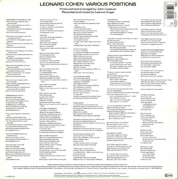 Leonard Cohen ~ Various Positions (Vinyl) - Djungel & Jazz
