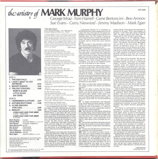 Mark Murphy ~ The Artistry Of Mark Murphy (Vinyl) - Djungel & Jazz