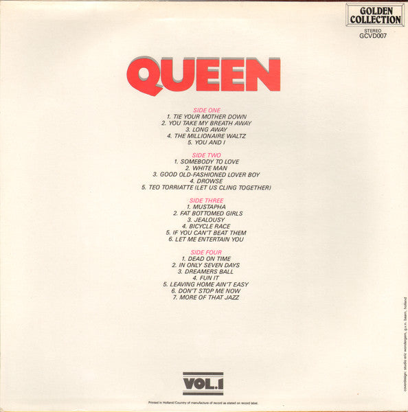 Queen ~ Golden Collection Vol. 1 (Vinyl) - Djungel & Jazz