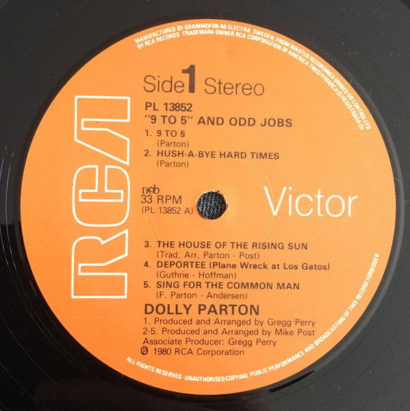 Dolly Parton ~ 9 To 5 And Odd Jobs (Vinyl) - Djungel & Jazz
