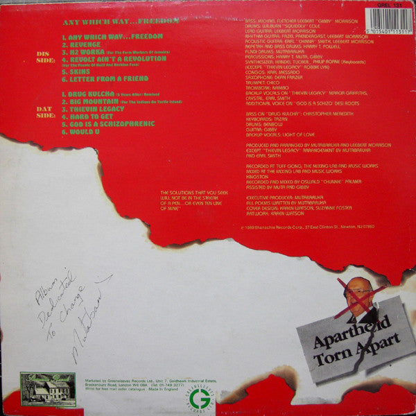 Mutabaruka : Any Which Way Freedom (LP, Album)