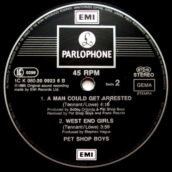 Pet Shop Boys : West End Girls (12", Maxi)