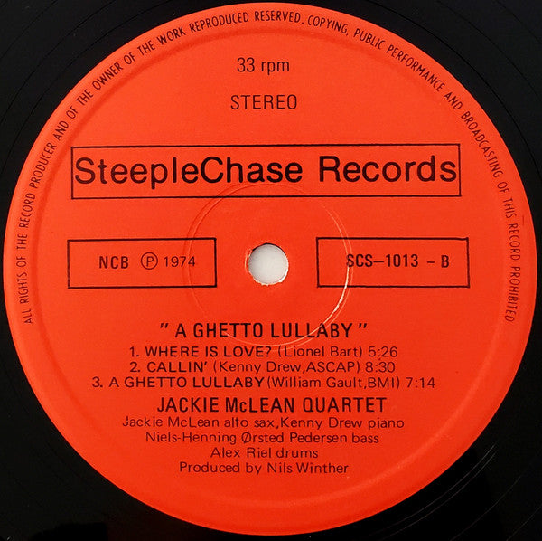 Jackie McLean ~ A Ghetto Lullaby (Vinyl) - Djungel & Jazz