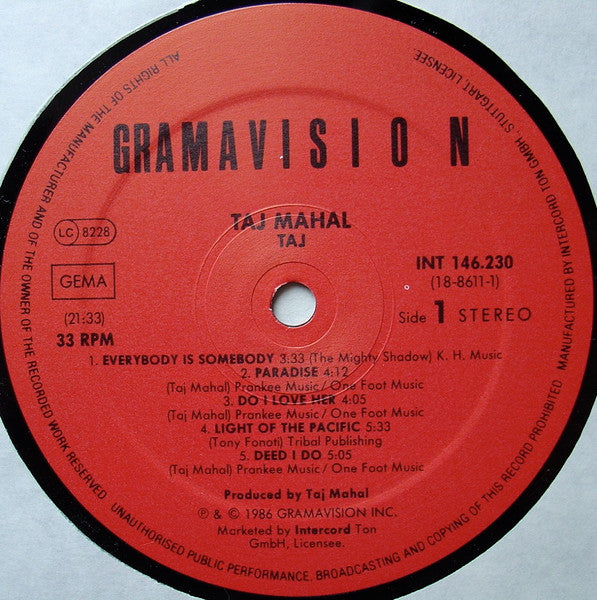 Taj Mahal : Taj (LP, Album)