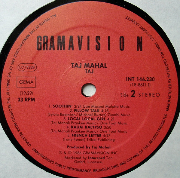 Taj Mahal : Taj (LP, Album)
