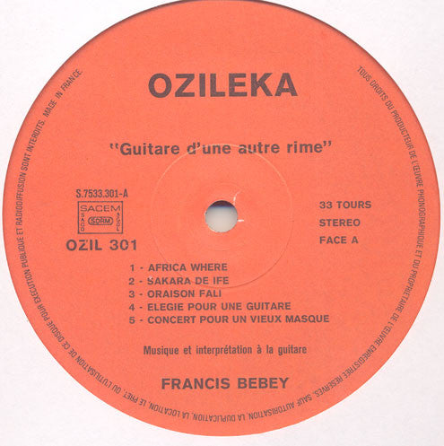 Francis Bebey ~ Guitare D'une Autre Rime (Vinyl) - Djungel & Jazz